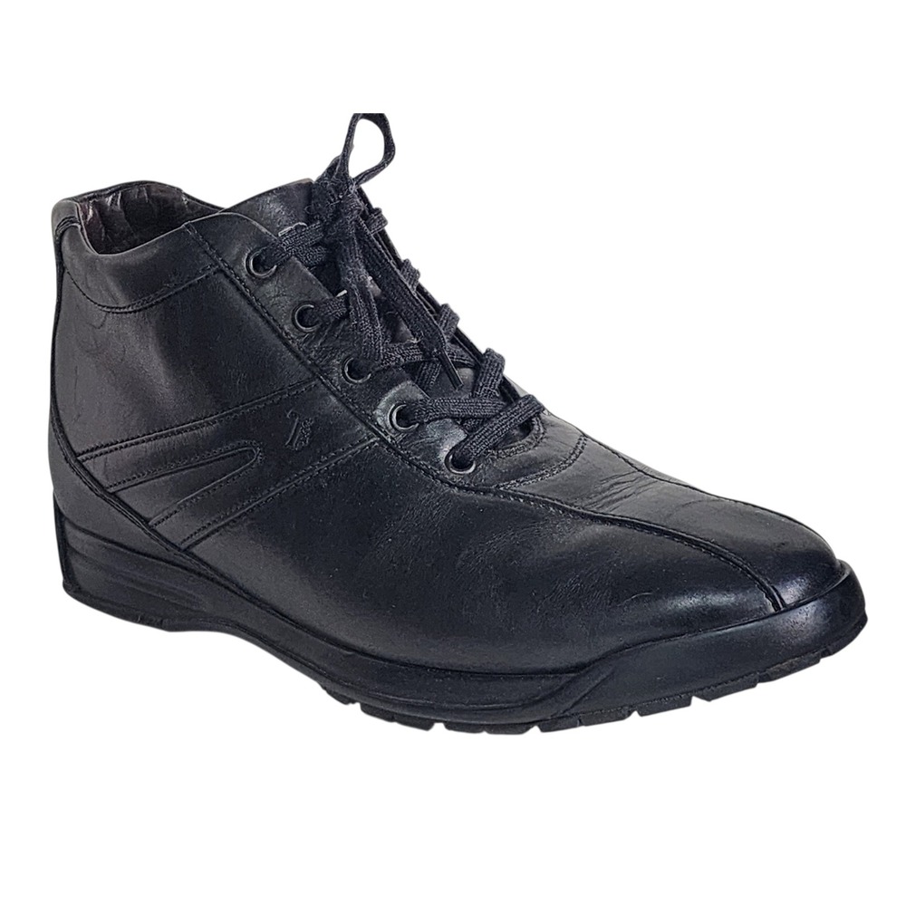 Tod's Mens Black Leather Lace Up Chukka Sneaker Boots Size 8 Made in Italy